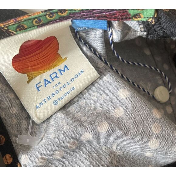 NEW Anthropologie x Farm Rio Deep-V Hearts Print Wide-Leg Jumpsuit, Size Medium - Picture 8 of 8